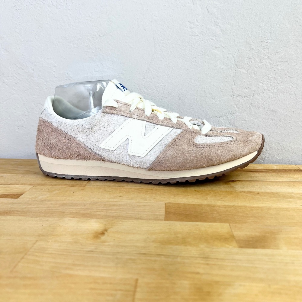 New Balance 471 Sneakers Hairy Suede Mens Size 9.5 Bisque Flat Taupe Retro Shoes